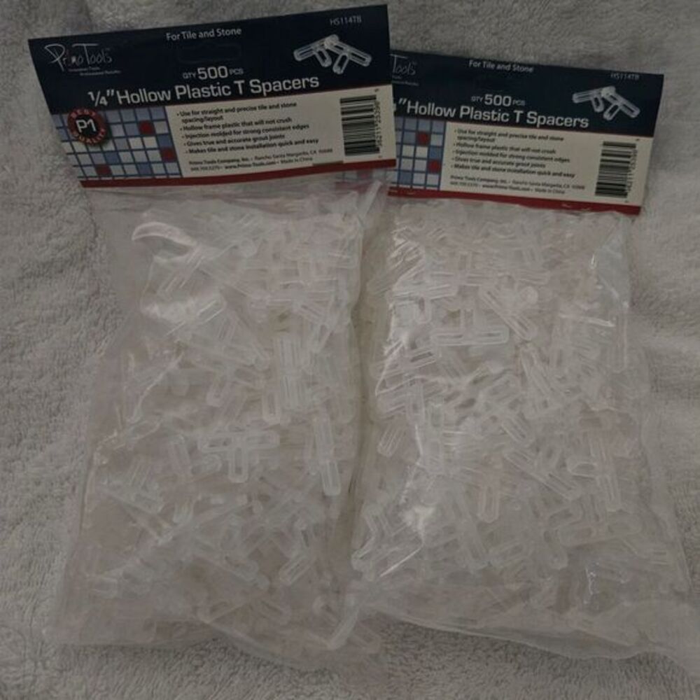 2 pack 1/4 Hollow‎ Plastic T Spacers 500 pcs each pack.